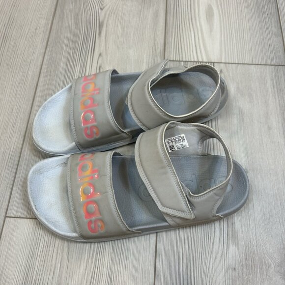 Adidas Adilette Womens size 8 Touch-Fasten Comfort Beach Sandals FY8166 Gray - Picture 2 of 7
